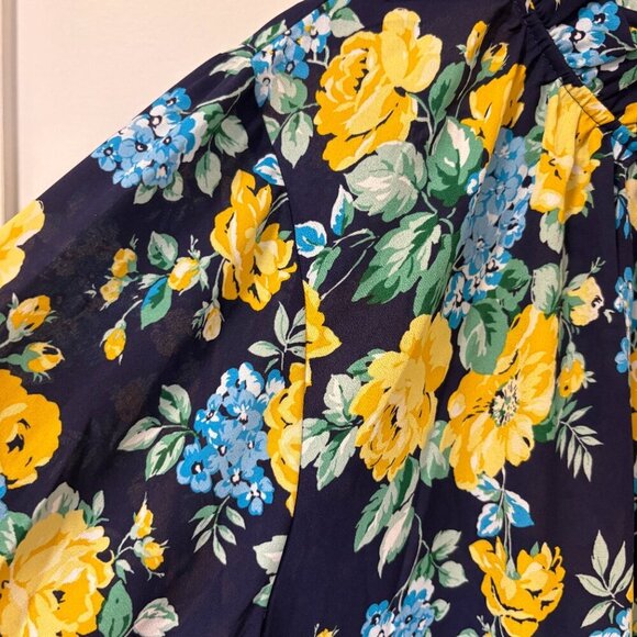 Counterparts Floral Blouse Longsleeve Navy Yellow Size 3X NWT - Picture 8 of 11